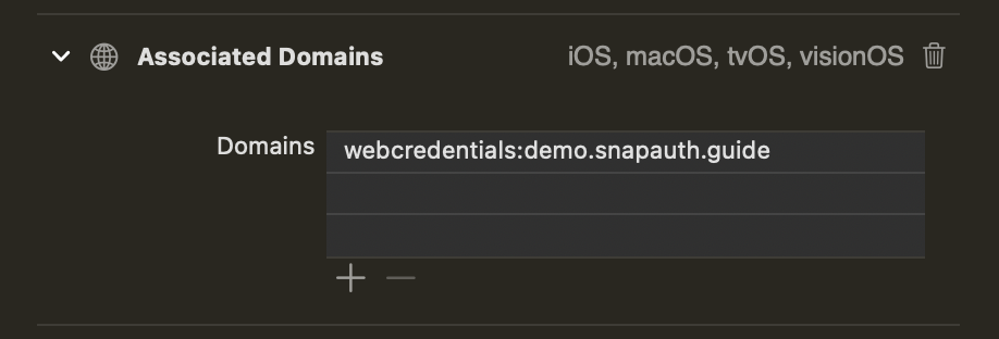 Associated Domains in XCode